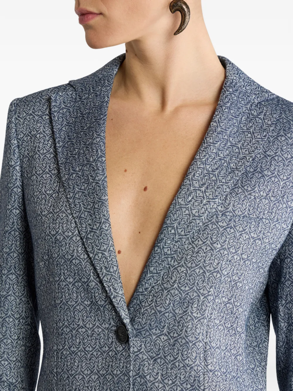 ETRO Blazer met enkele rij knopen Blauw