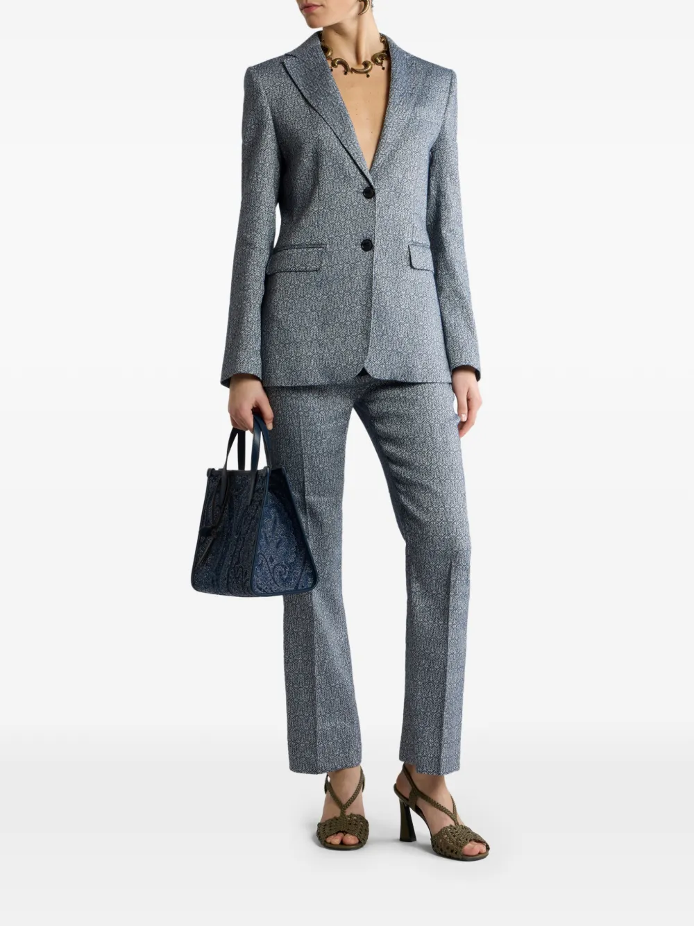 ETRO Blazer met enkele rij knopen Blauw