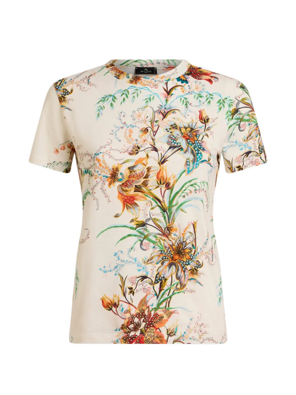 ETRO cotton floral-motif T-shirt - Toni neutri