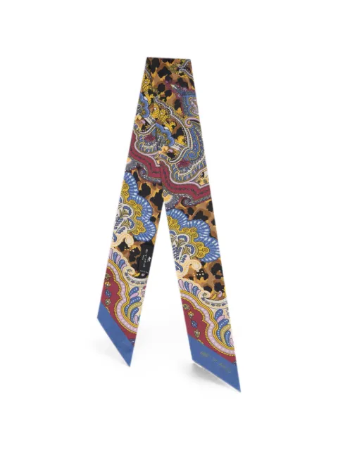 ETRO cachemira de seda con estampado floral y leopardo