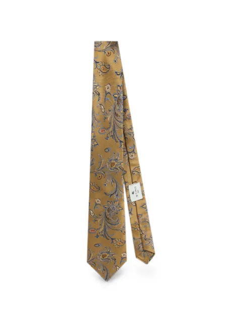 ETRO silk jacquard tie with floral paisley motif