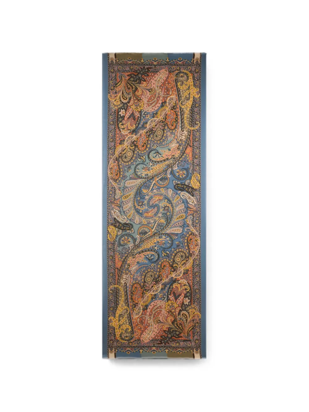 ETRO cashmere and silk scarf with Paisley print - Blu