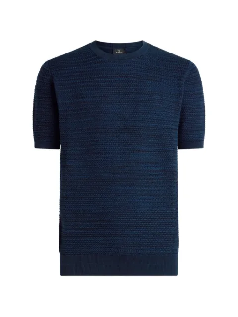 ETRO knit cotton T-shirt with braided stitch