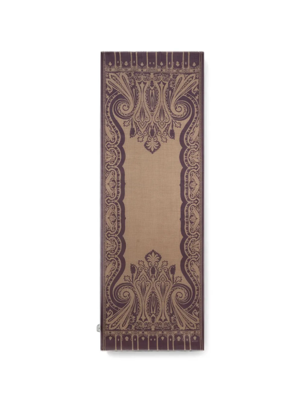 ETRO wool and silk scarf with houndstooth motif and Paisley print - Viola