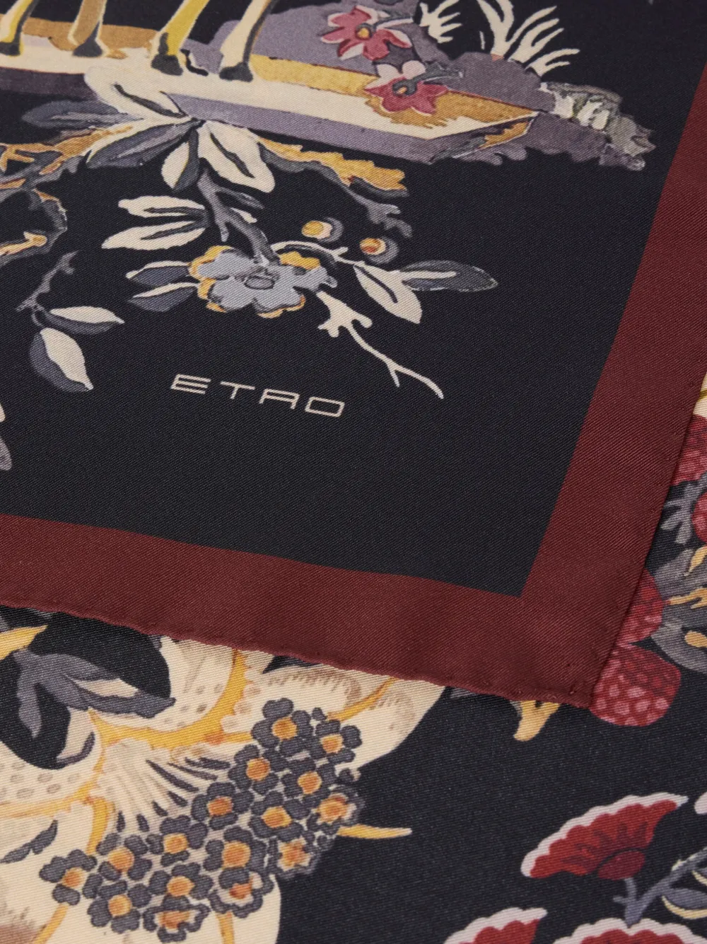 ETRO Twill zijden sjaal met paisley-patroon Blauw