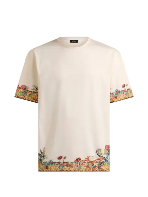 ETRO cotton jersey T-shirt with placed Paisley print