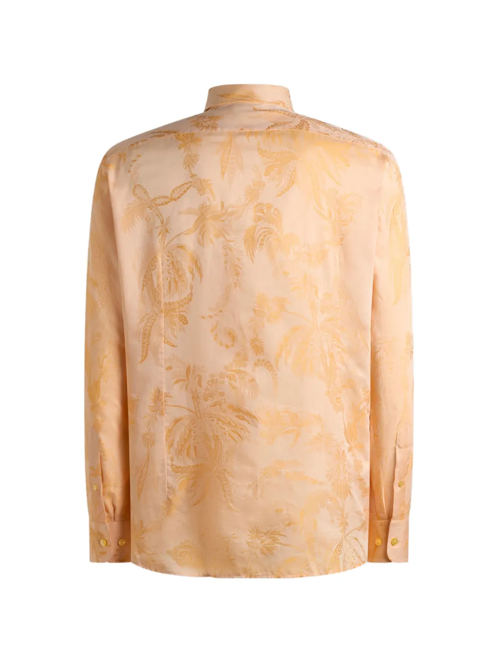 ETRO Overhemd met katoenen jacquard en papegaai- en palmboom-patroon Oranje