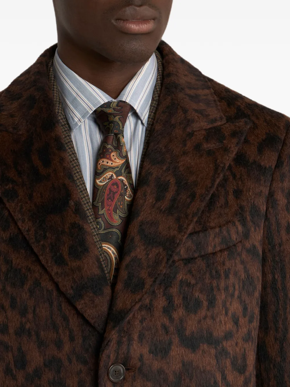 ETRO Jas met jacquard en dieren-patroon Bruin
