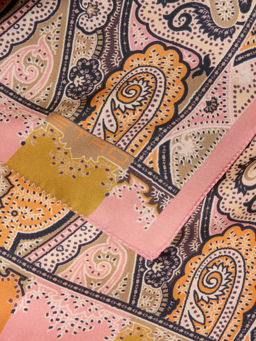 ETRO Zijden pochet met symmetrisch paisley-patroon Roze
