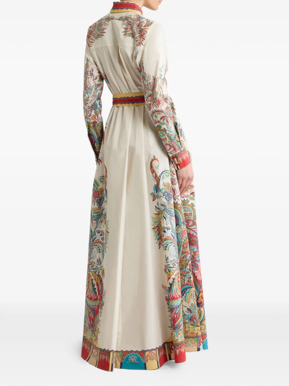 ETRO Katoenen maxi-jurk met paisley-print Beige