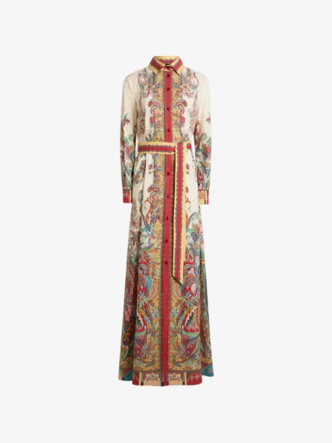 ETRO فستان ماكسي قطن بطبعة بيزلي