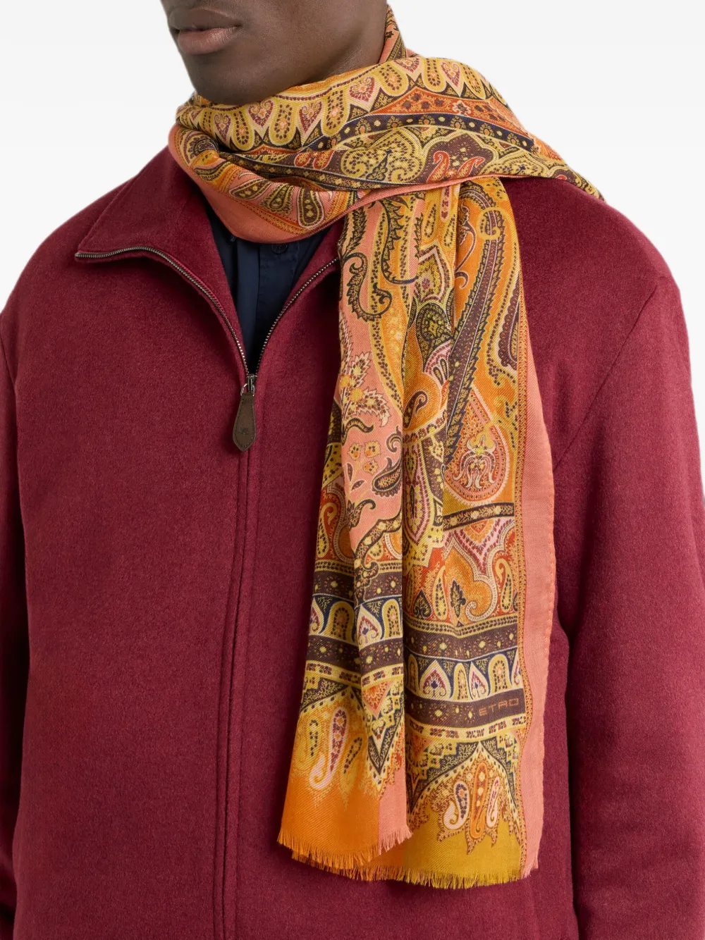 ETRO Sjaal met paisley-print Oranje