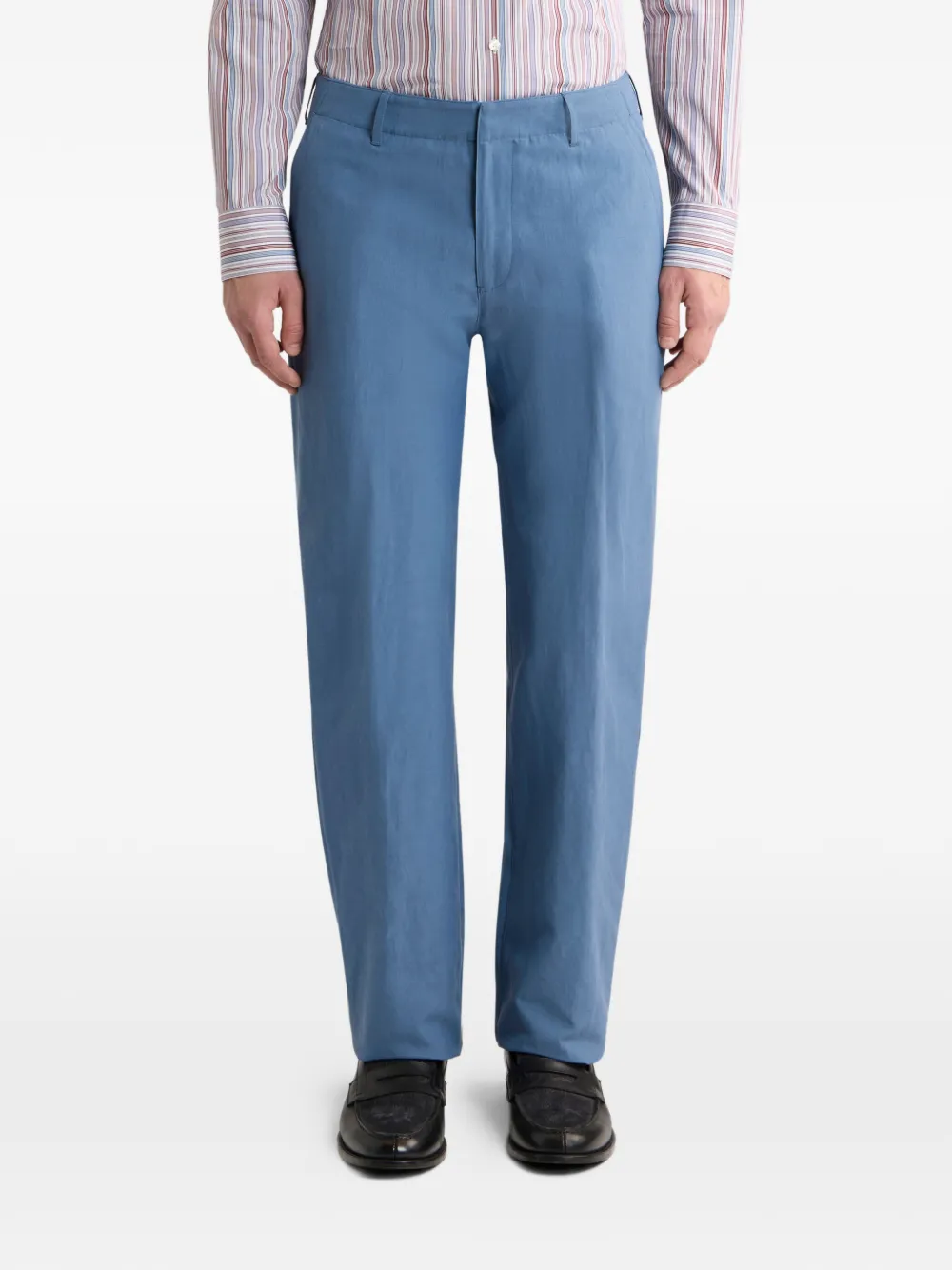 ETRO Regular-fit broek van zijdeblend Blauw