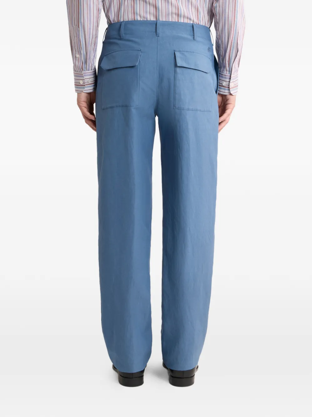 ETRO Regular-fit broek van zijdeblend Blauw