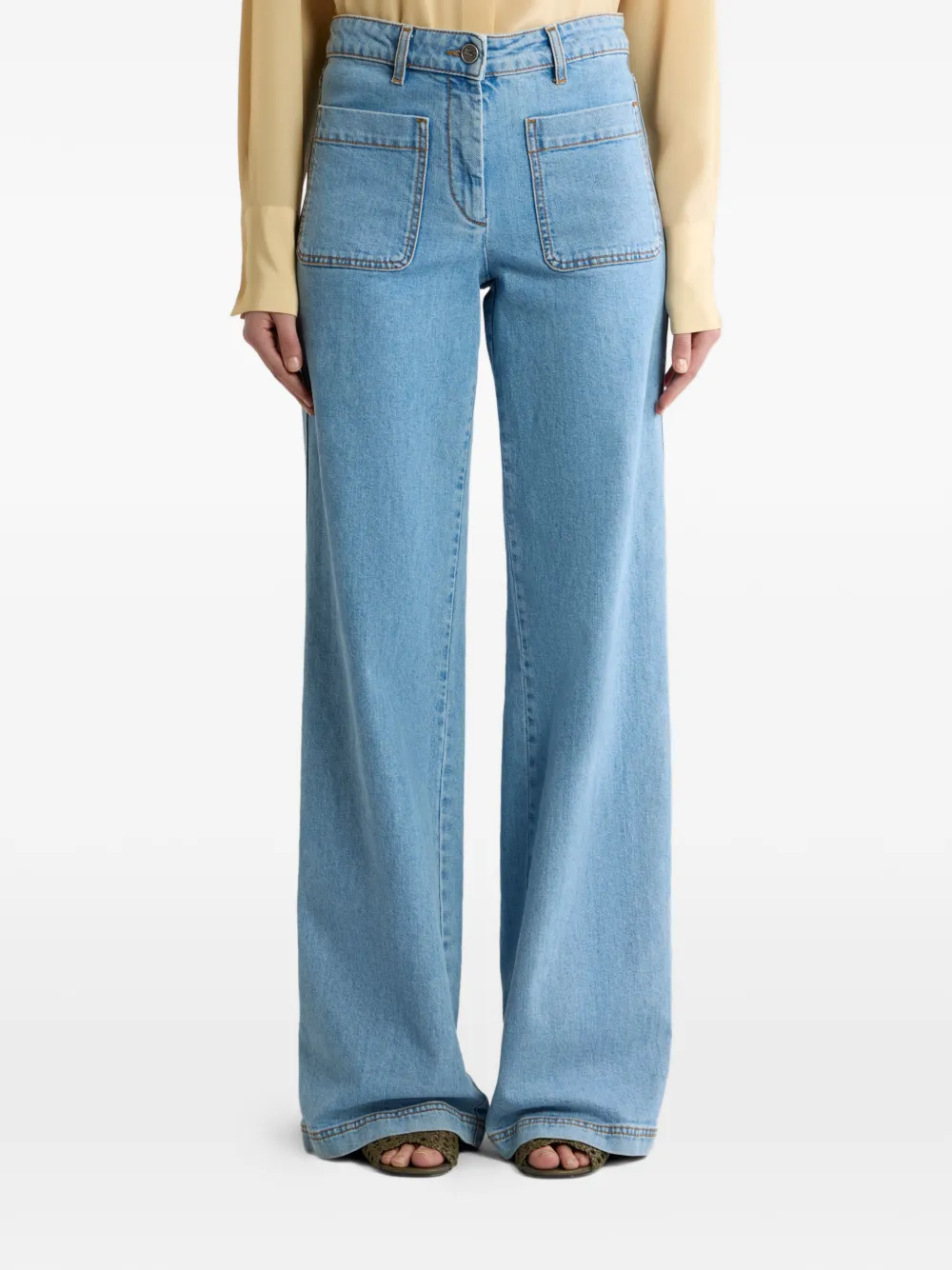 ETRO Jeans met geborduurd logo Blauw