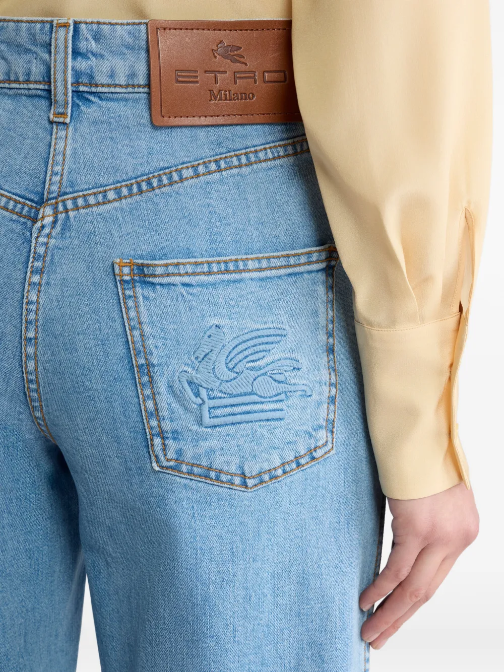 ETRO Jeans met geborduurd logo Blauw