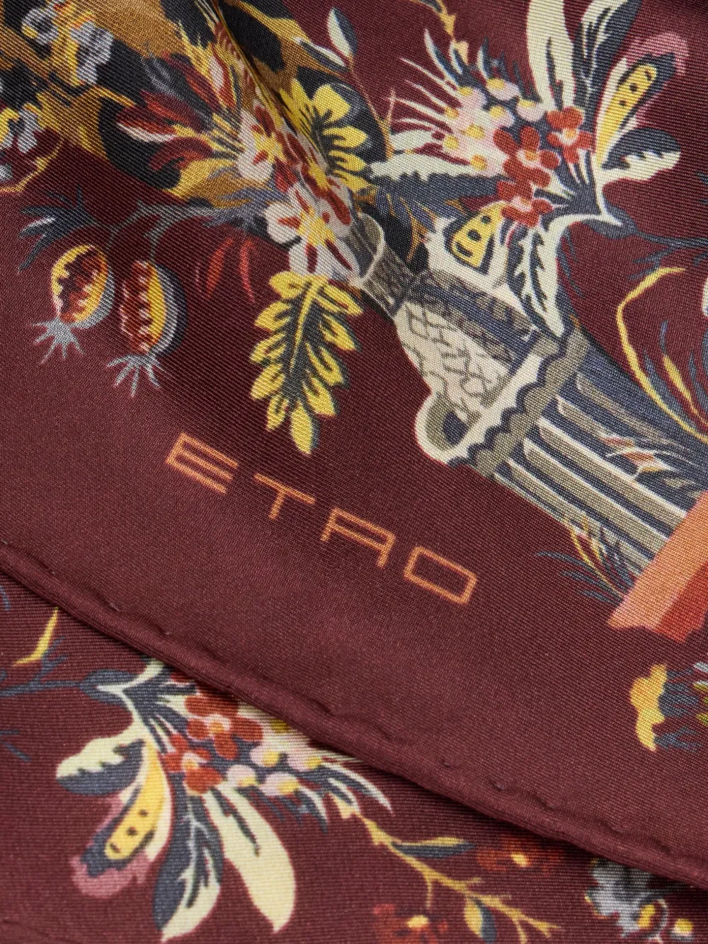 ETRO leopard-motif diamond-shaped scarf Rood