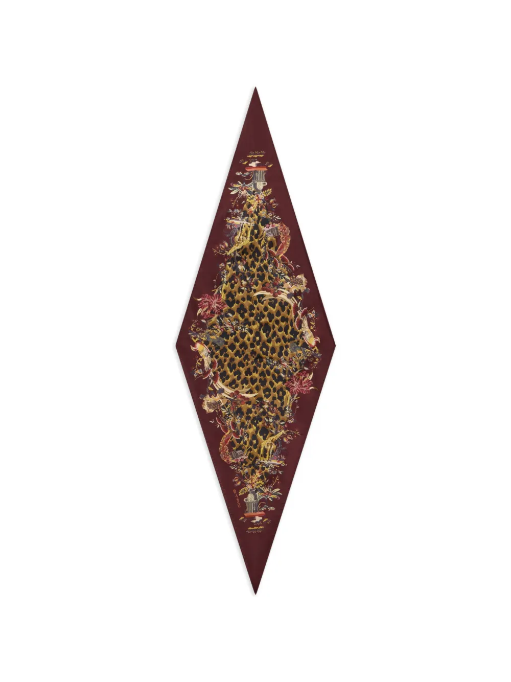 ETRO leopard-motif diamond-shaped scarf - Rosso