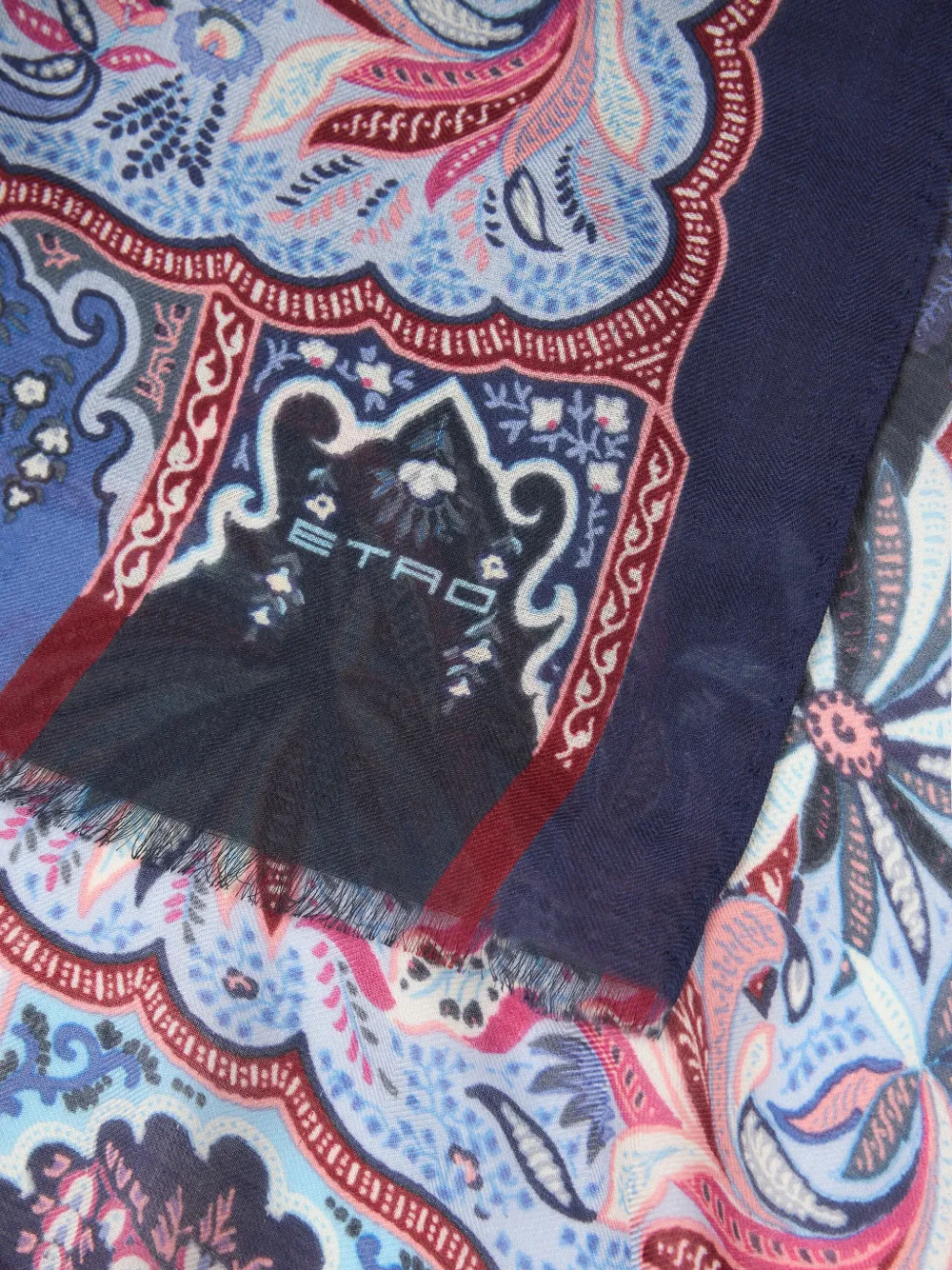 ETRO Sjaal met print Blauw