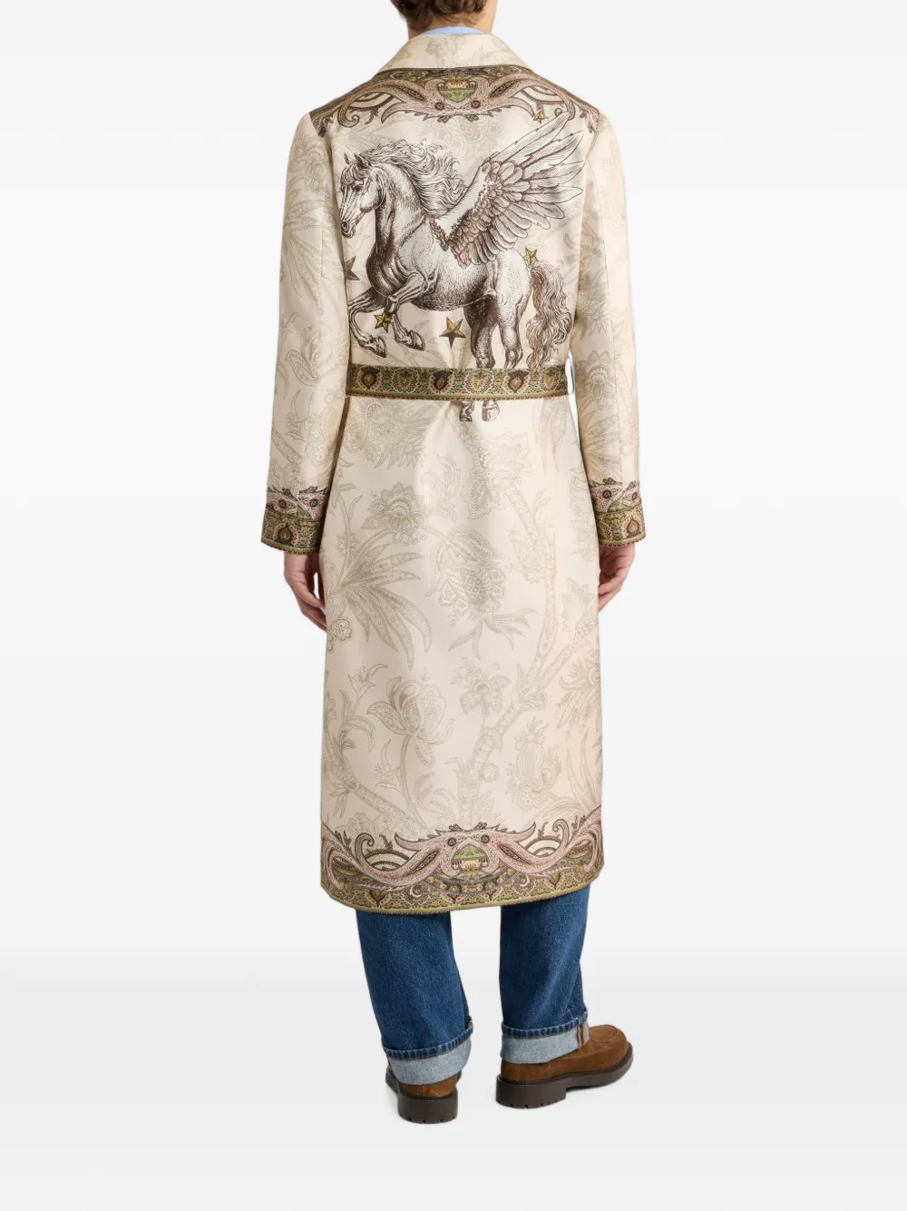 ETRO Pegaso paisley-print coat Beige