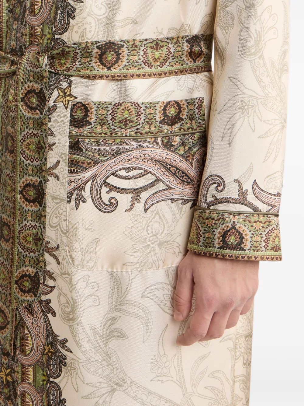 ETRO Pegaso paisley-print coat Beige