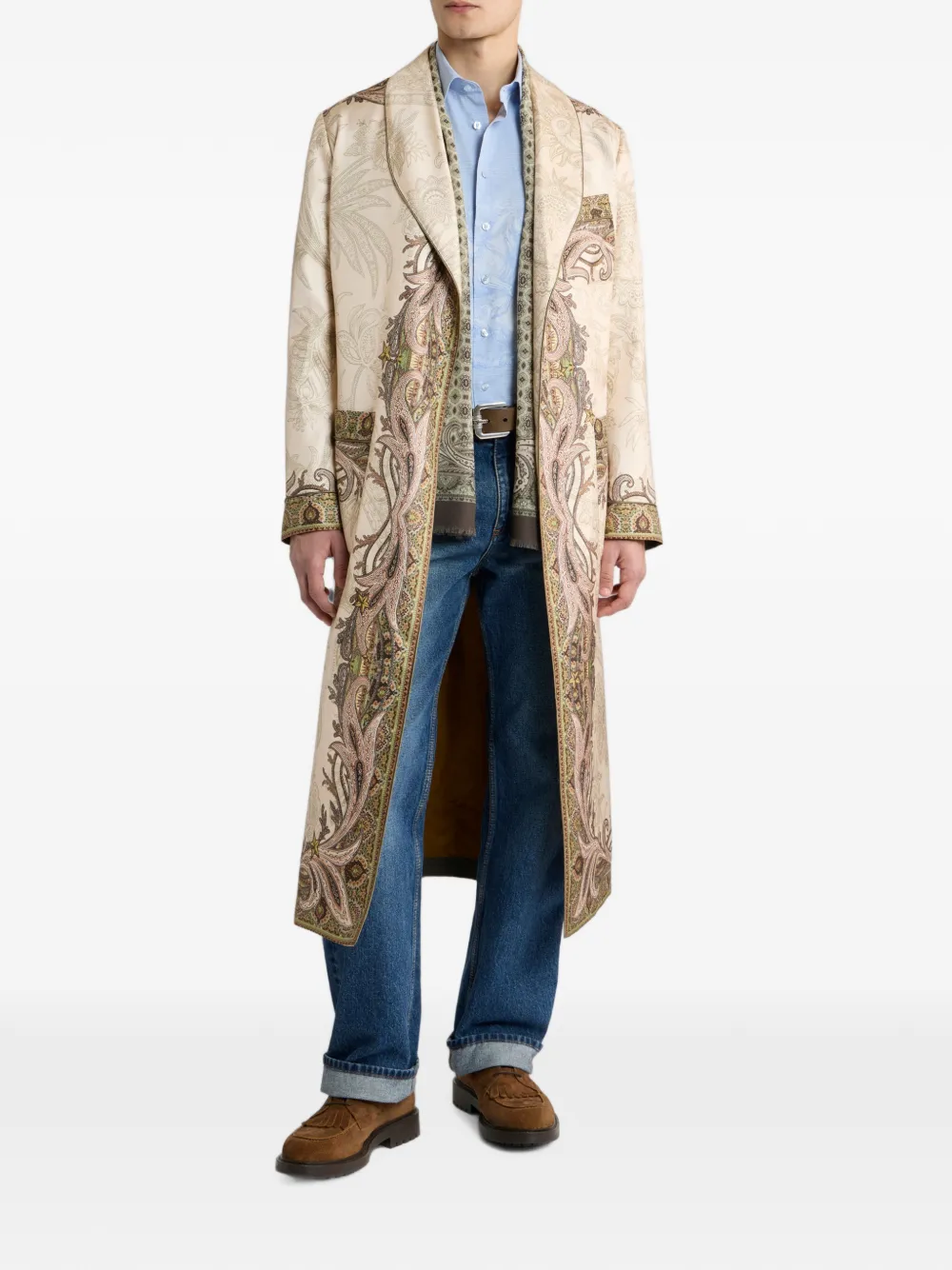 ETRO Pegaso paisley-print coat Beige