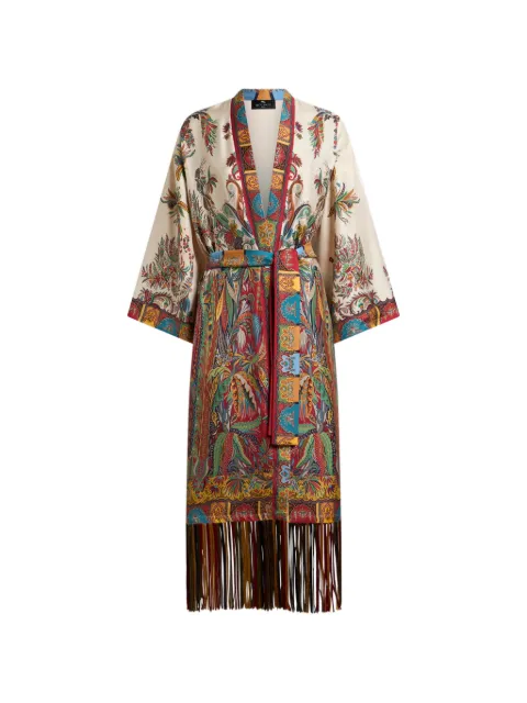 ETRO fringed silk oversized jacket