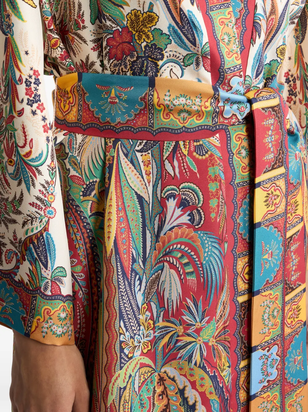 Etro Fringed Silk Oversized Jacket In Multi