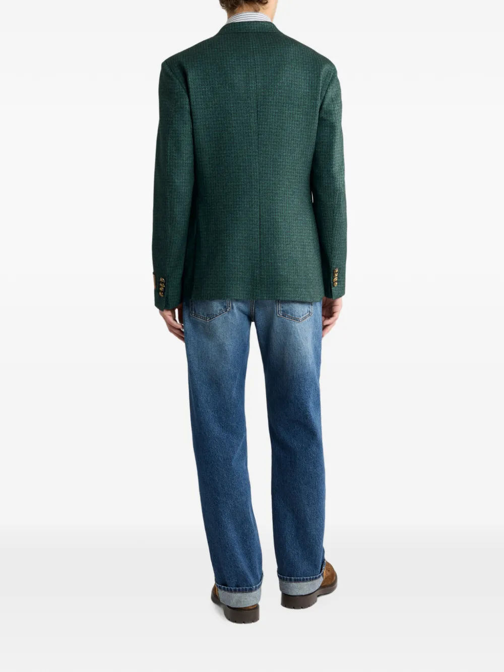 ETRO Blazer met enkele rij knopen en pied-de-poule print Groen