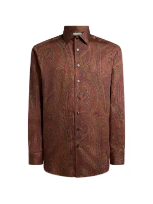 ETRO ペイズリー シルクシャツ | レッド | FARFETCH JP