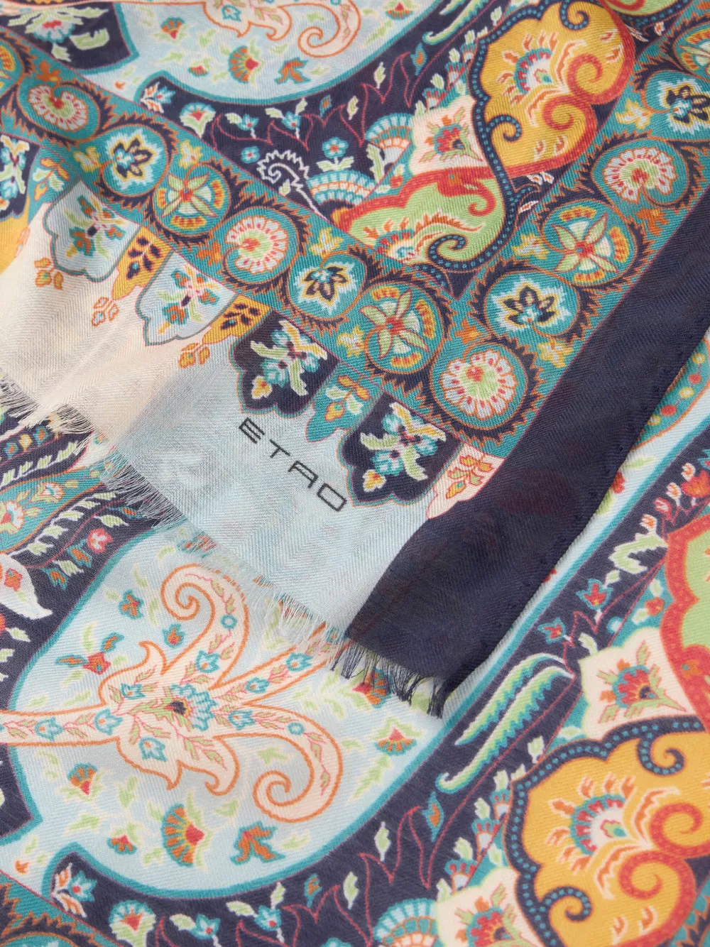 ETRO Sjaal met paisley-print Blauw