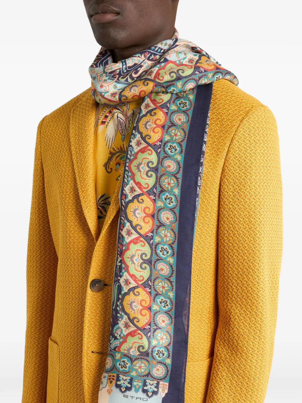 ETRO Sjaal met paisley-print Blauw