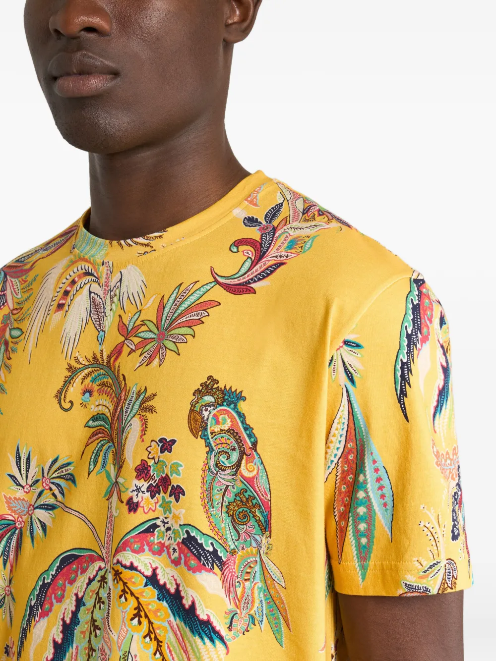 ETRO T-shirt met palmboomprint Geel