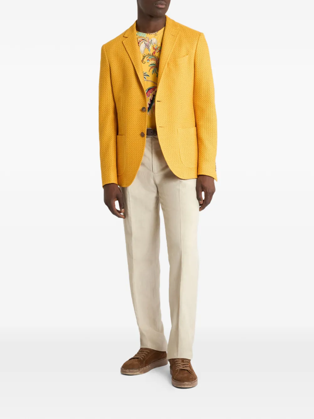 ETRO T-shirt met palmboomprint Geel