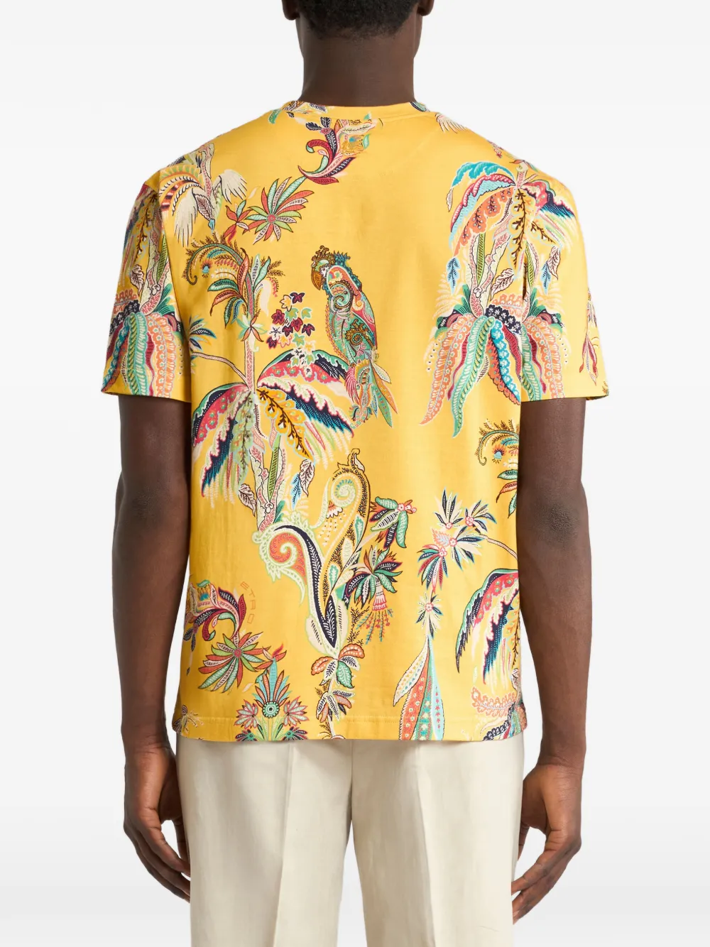 ETRO T-shirt met palmboomprint Geel