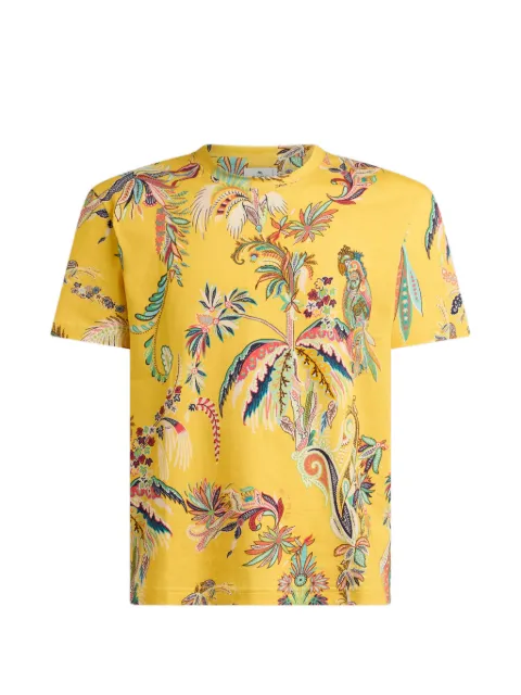 ETRO camiseta con motivo de loro y palmera