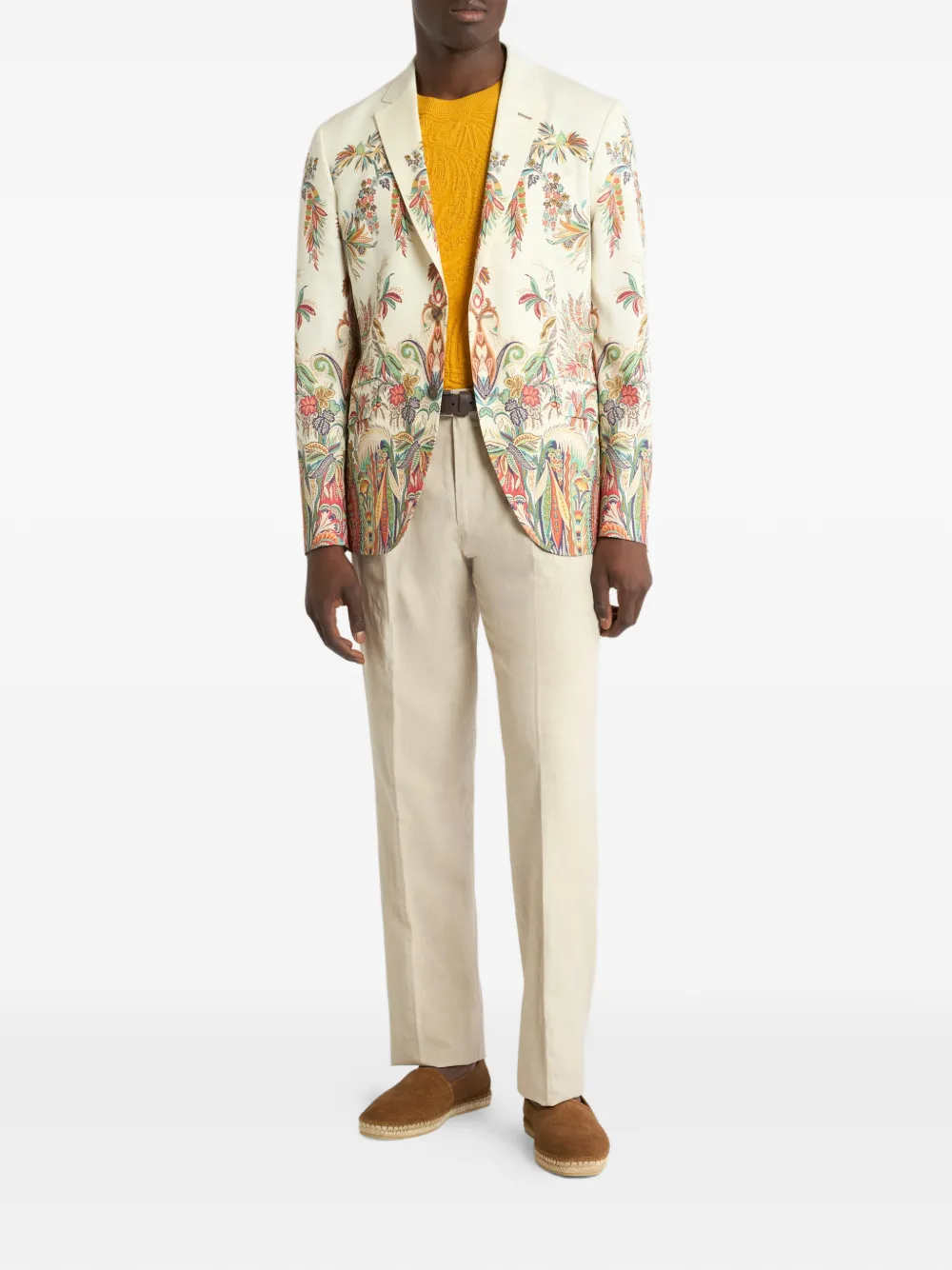 ETRO Blazer met bloemenprint Beige