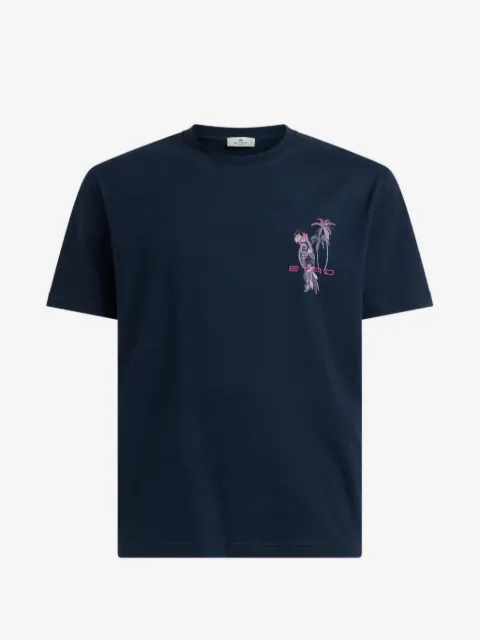 ETRO t-shirt en coton à broderies