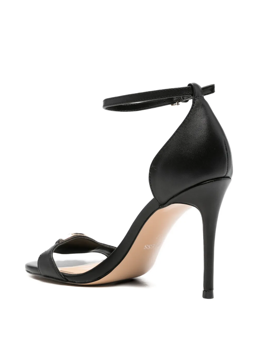 GUESS USA logo-plaque leather sandals Zwart