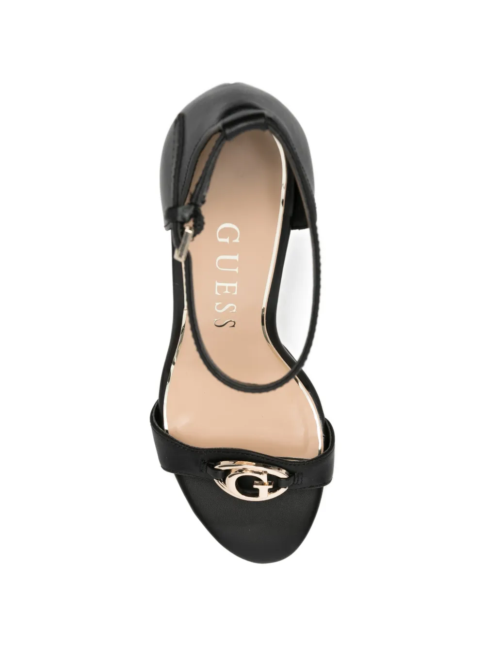 GUESS USA logo-plaque leather sandals Zwart
