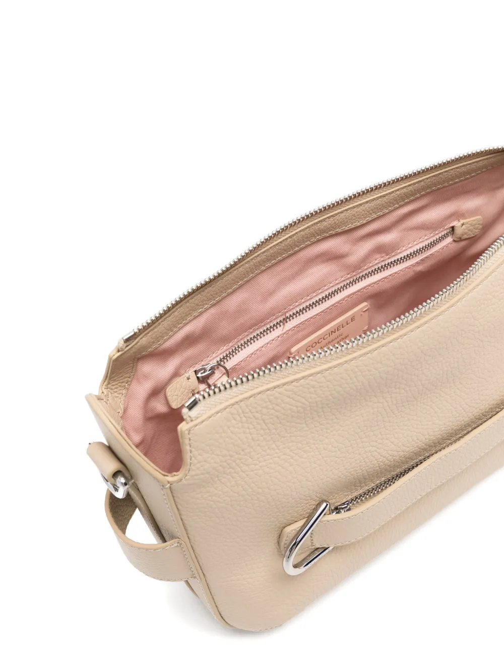 Coccinelle Schoudertas met logoprint Beige