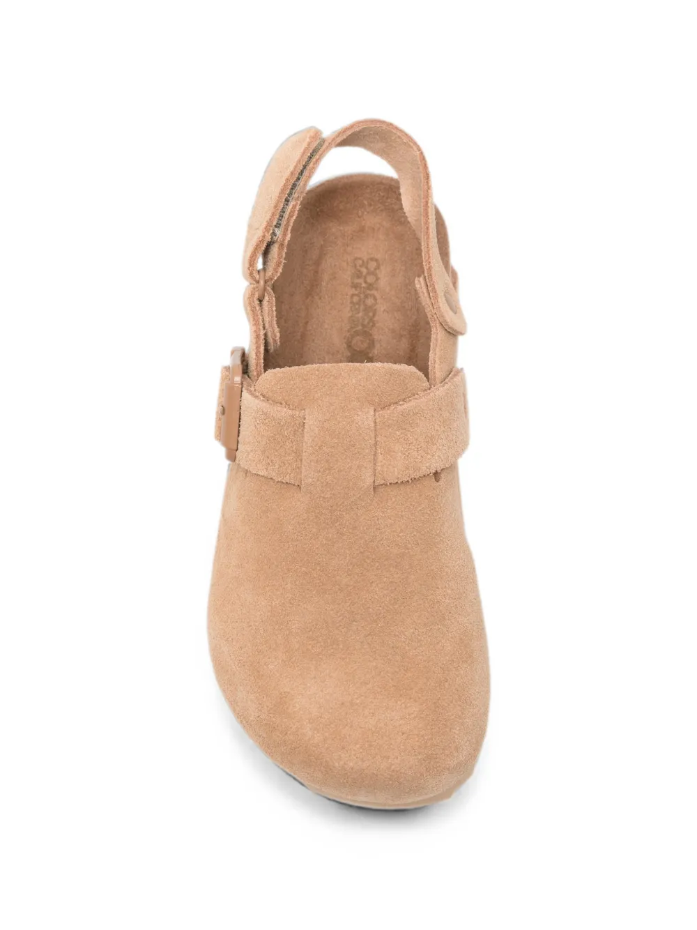Colors Of California buckle-fastening suede clogs Beige