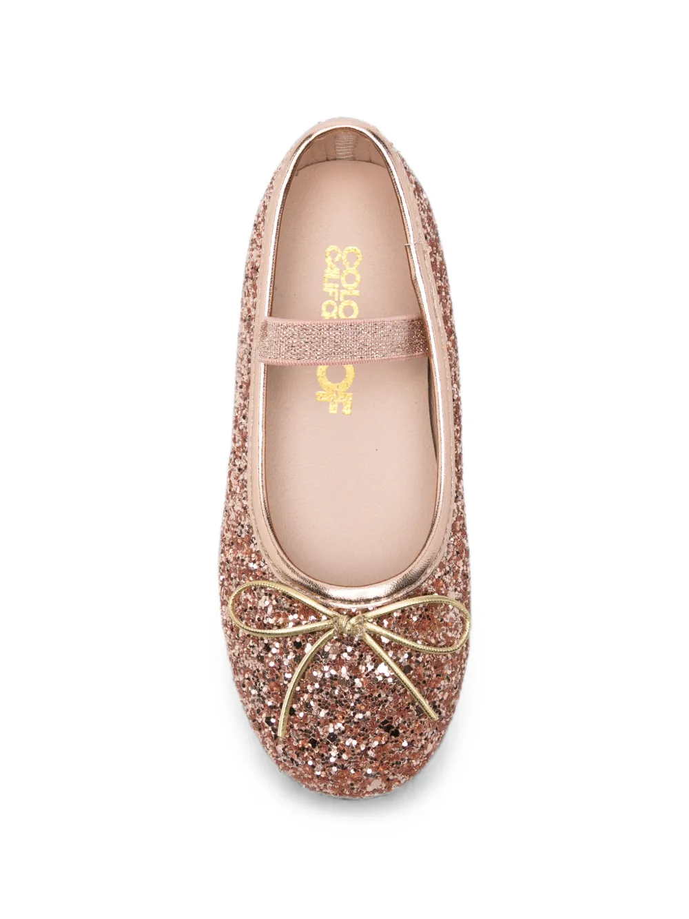 Colors Of California Ballerina's met glitter en strikdetail Roze