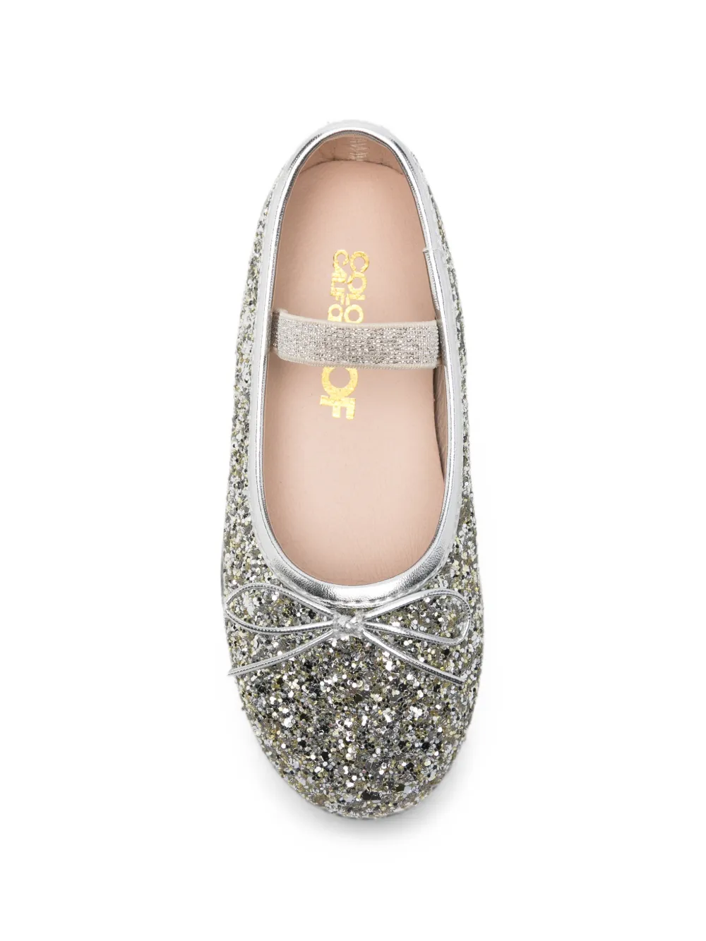 Colors Of California Ballerina's met glitter en strikdetail Zilver