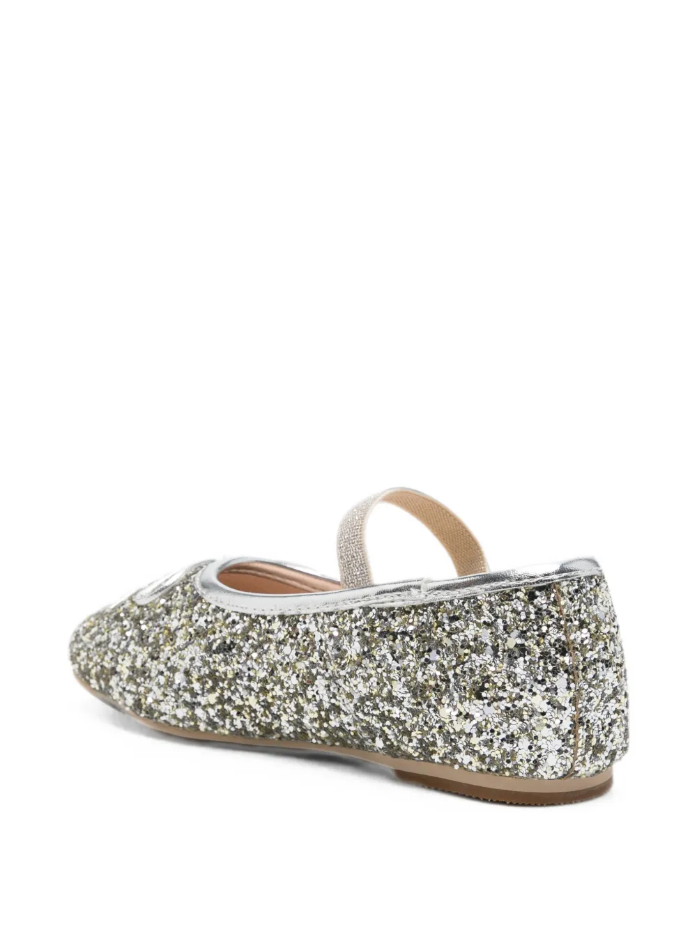Colors Of California Ballerina's met glitter en strikdetail Zilver