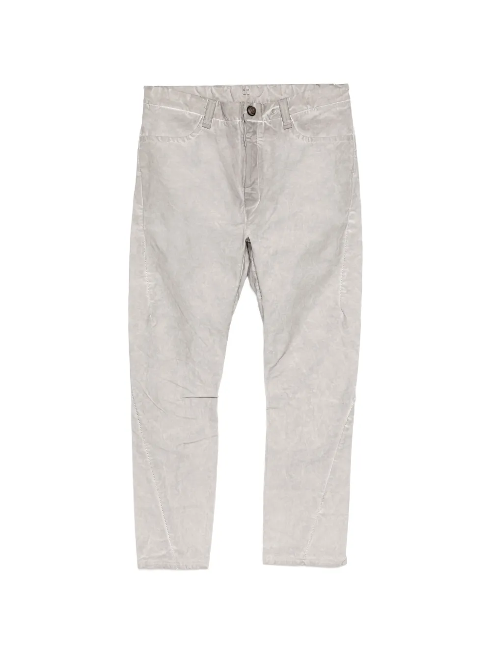 69 BY ISAAC SELLAM four-pocket textured-finish trousers - Grigio