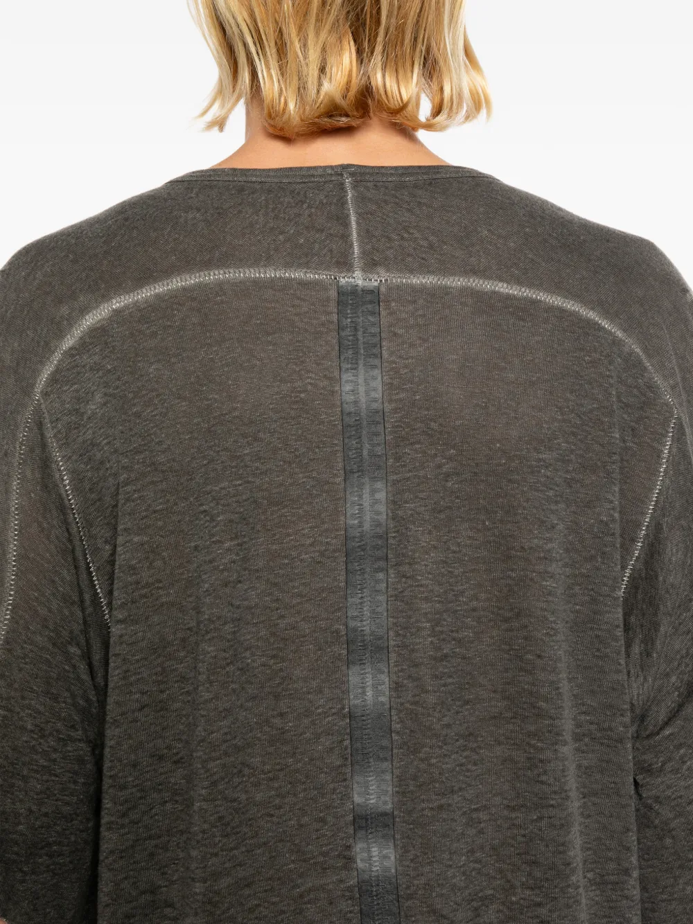 69 BY ISAAC SELLAM T-shirt met gerafelde afwerking en stiksel Grijs