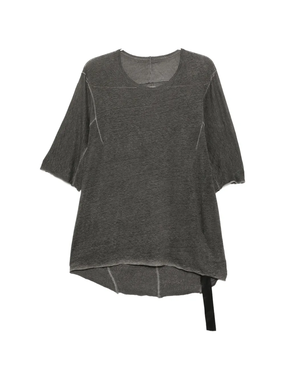 69 BY ISAAC SELLAM raw-edge overlock-stitch T-shirt - Grigio