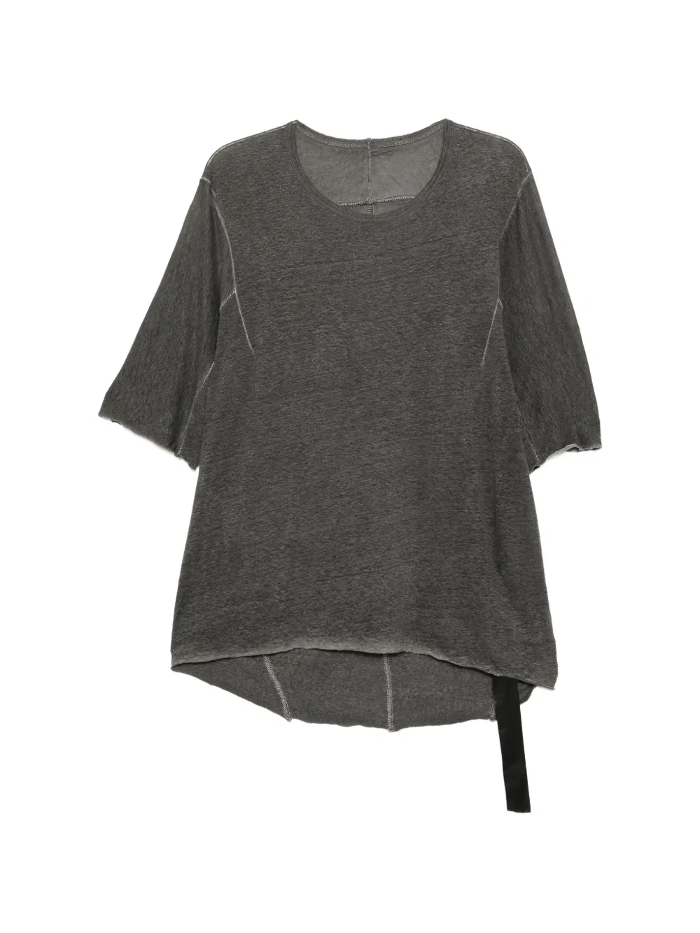 69 BY ISAAC SELLAM raw-edge overlock-stitch T-shirt - Grigio