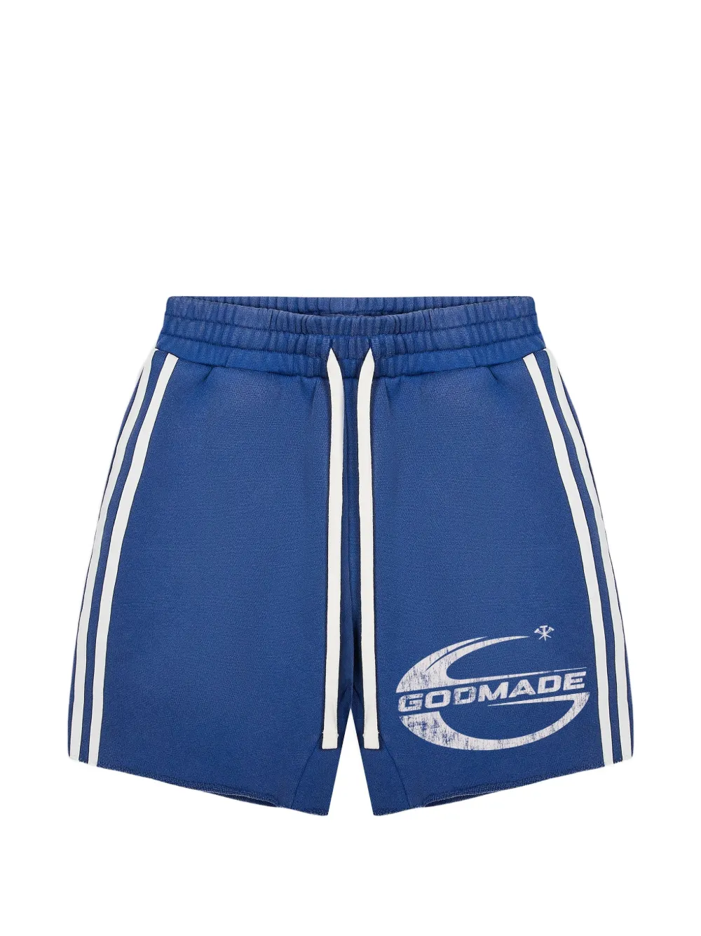GODMADE Imperial logo-print side-stripe shorts - Blu